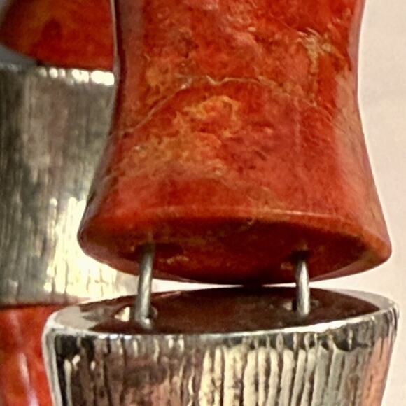 JAY KING Desert Rose Trading Bamboo Red Coral Sterling Silver 925 Bracelet 34g - Picture 10 of 12